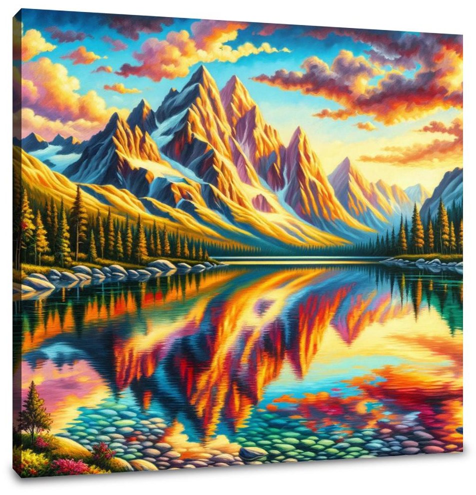Majestic Mountain Reflection Canvas
