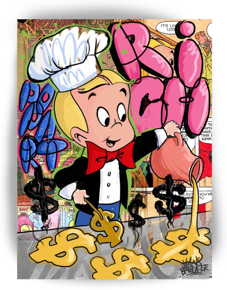 Rich Breakfast. Popart painting by Richie Rich
