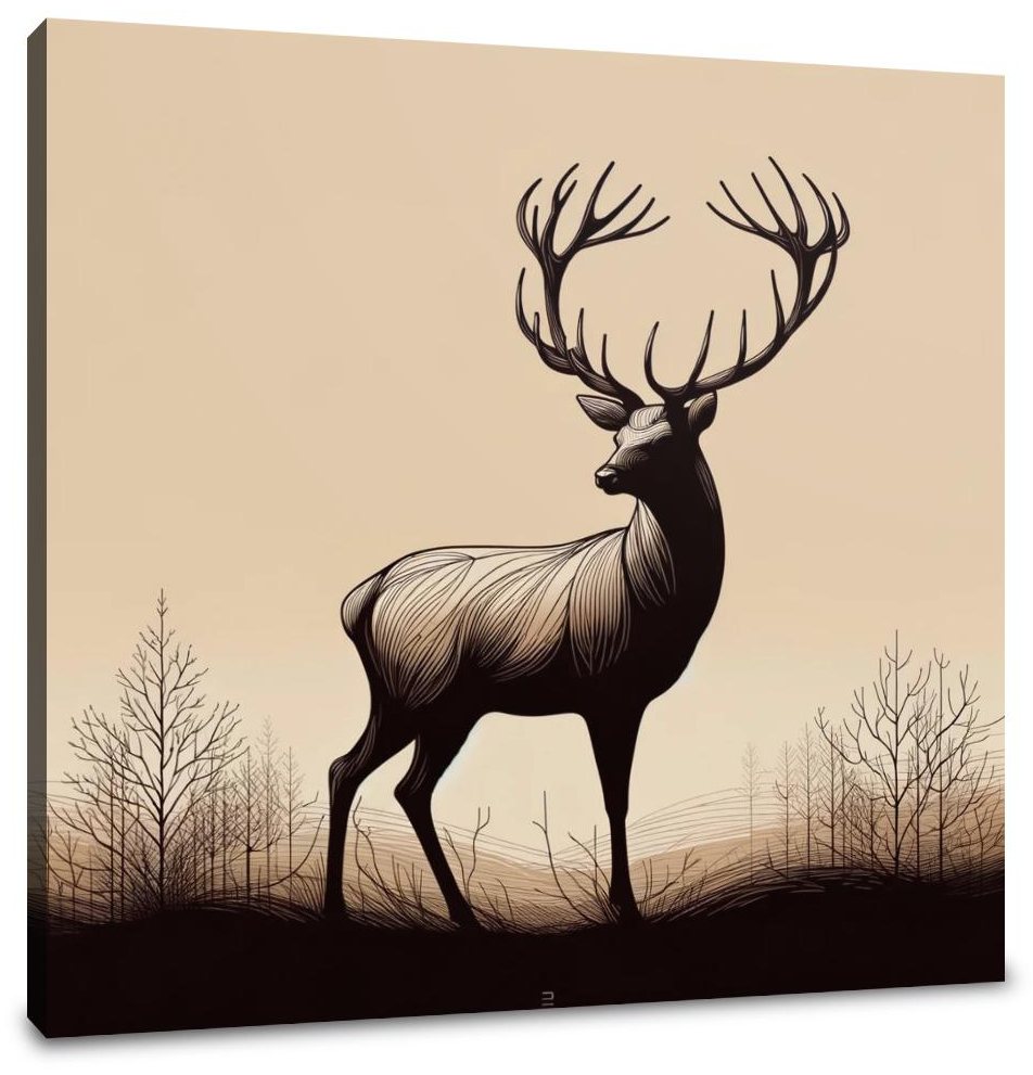Noble Stag Silhouette Canvas
