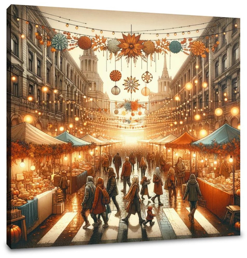 Autumn Festival Street Canvas