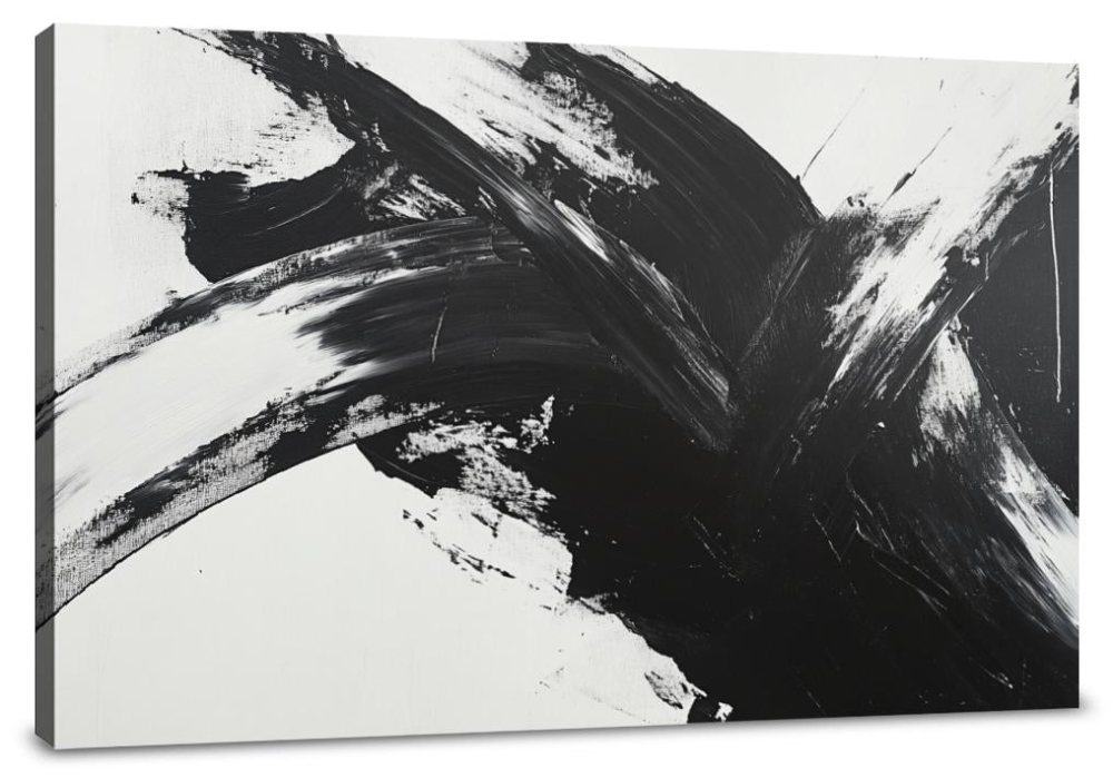 Monochrome Whirlwind Canvas