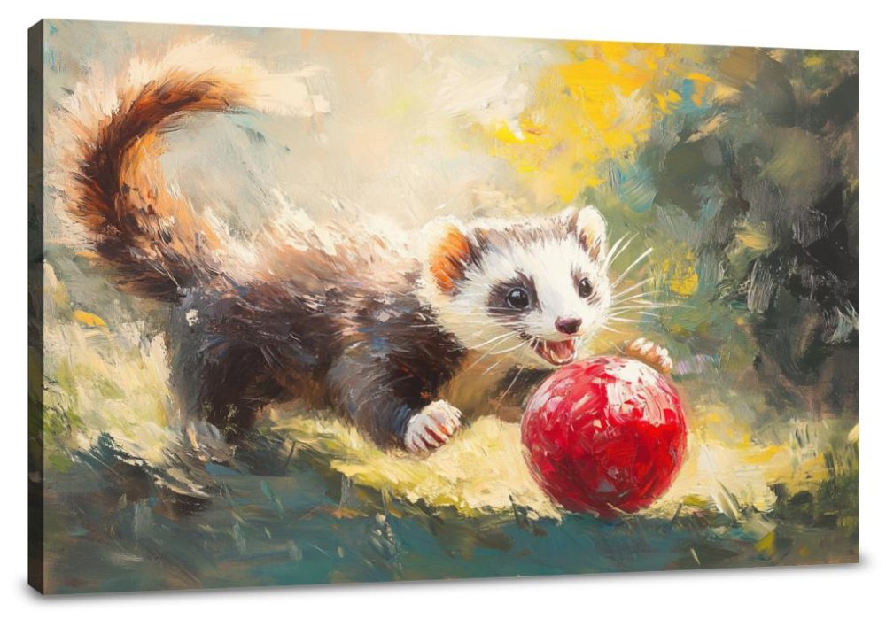 Ferret Frolic Canvas
