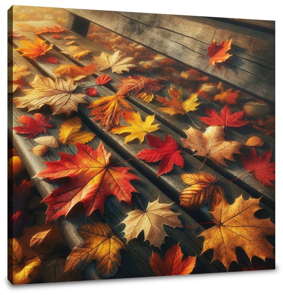 Park Bench in Autumn Canvas