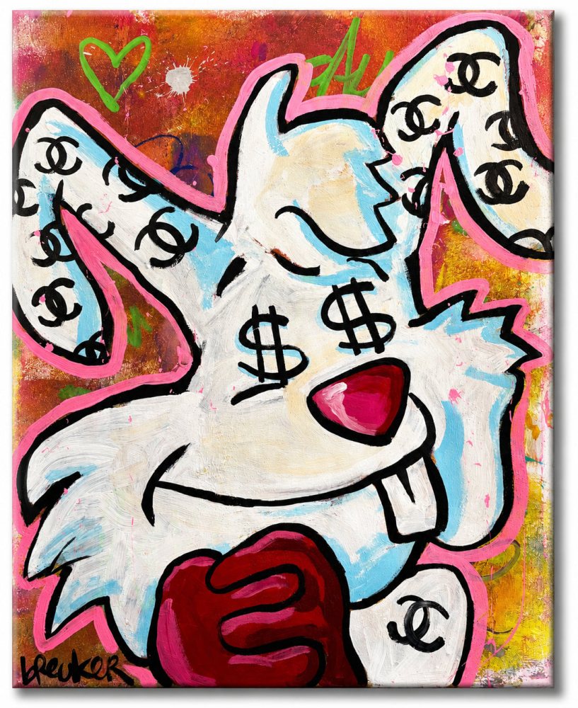 Roger Cash 50 x 70 cm verf op papier.