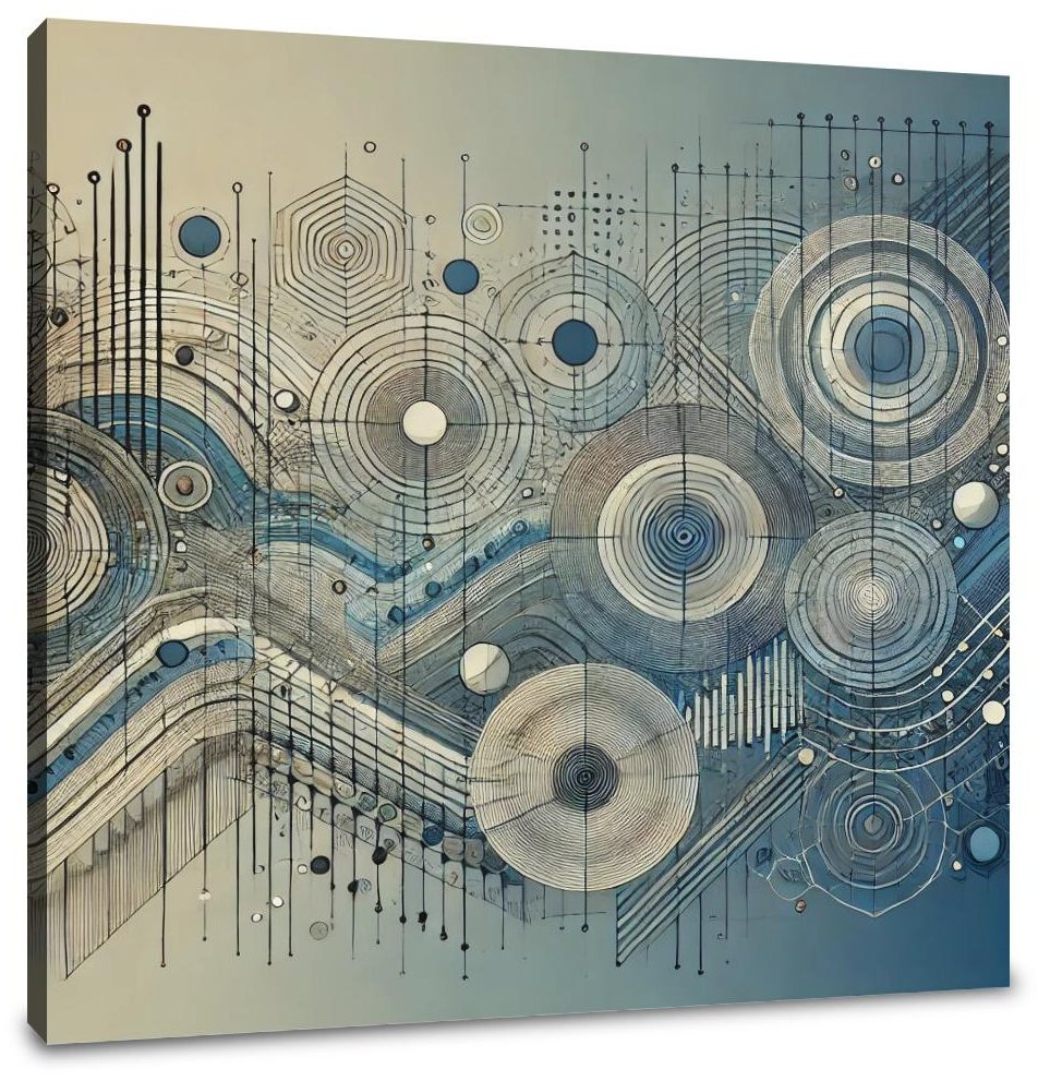 Geometric Sound Waves Canvas