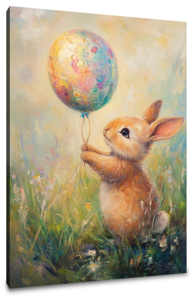 Bunny's Easter Balloon Canvas
