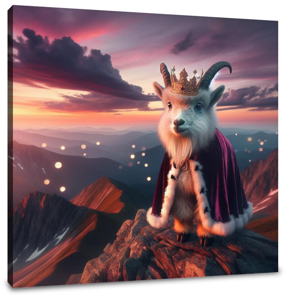Regal Twilight Goat Majesty Canvas