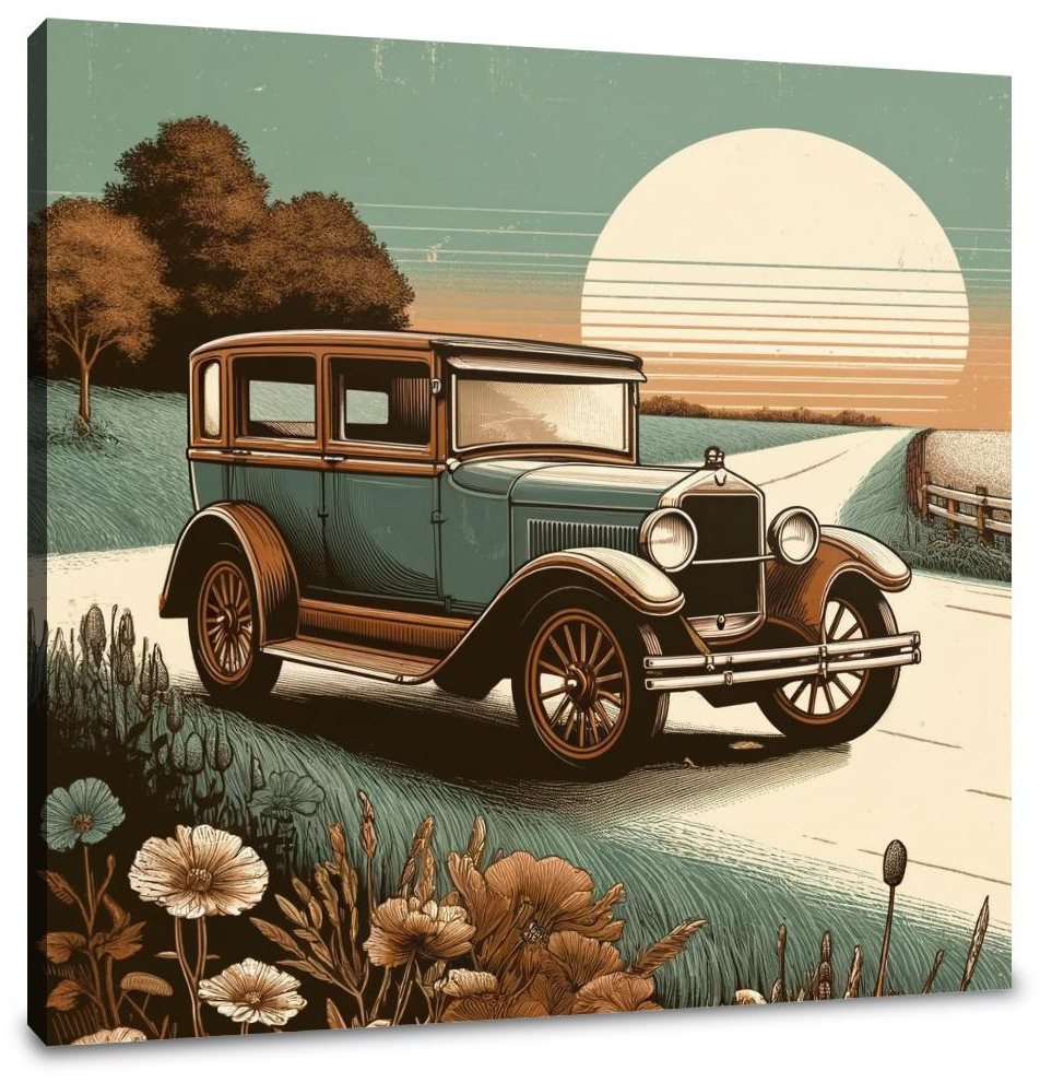 Vintage Roadside Charm Canvas
