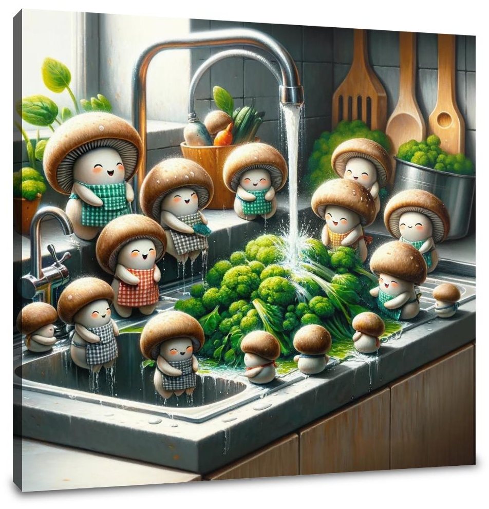 Merry Mushrooms Rinse Canvas