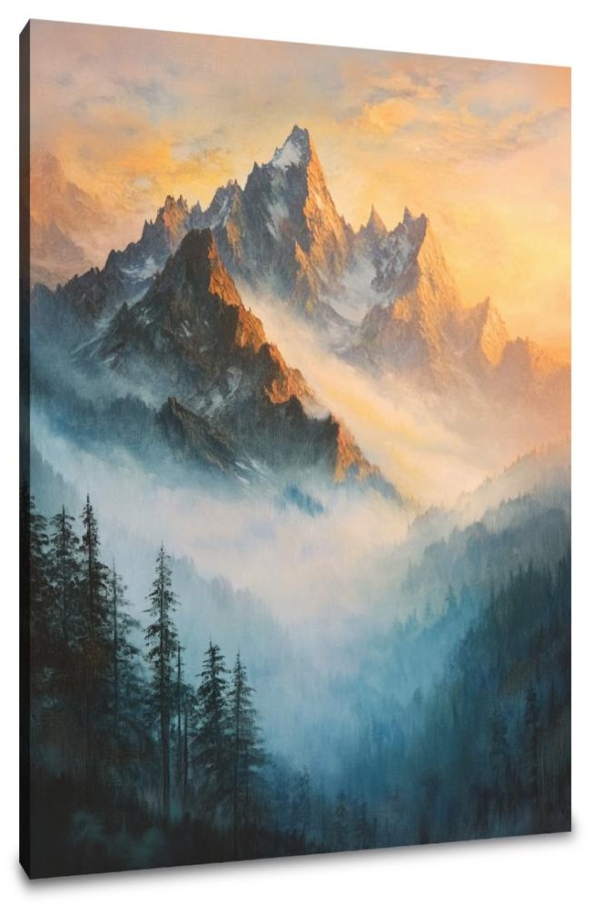 Misty Mountain Sunrise Canvas