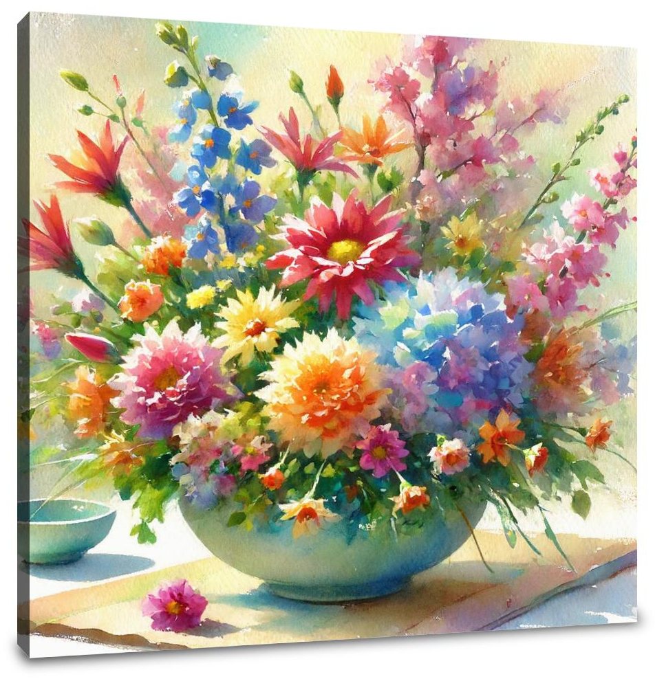 Vibrant Ikebana Canvas