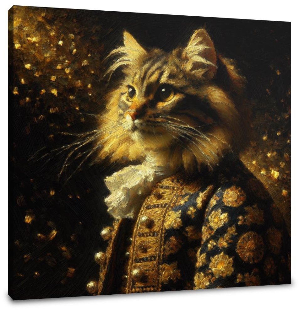 Royal Feline Noir Canvas
