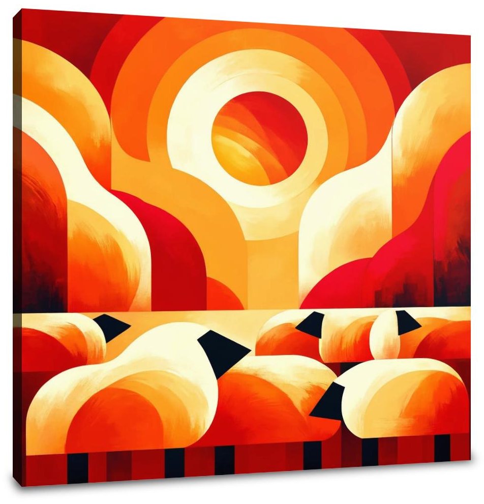 Sunset Sheep Warmth Canvas