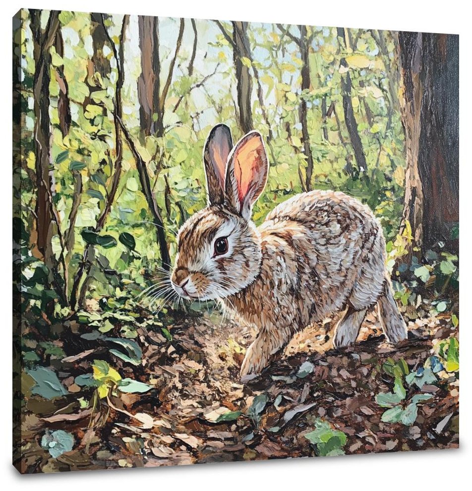 Rabbit's Woodland Canvas