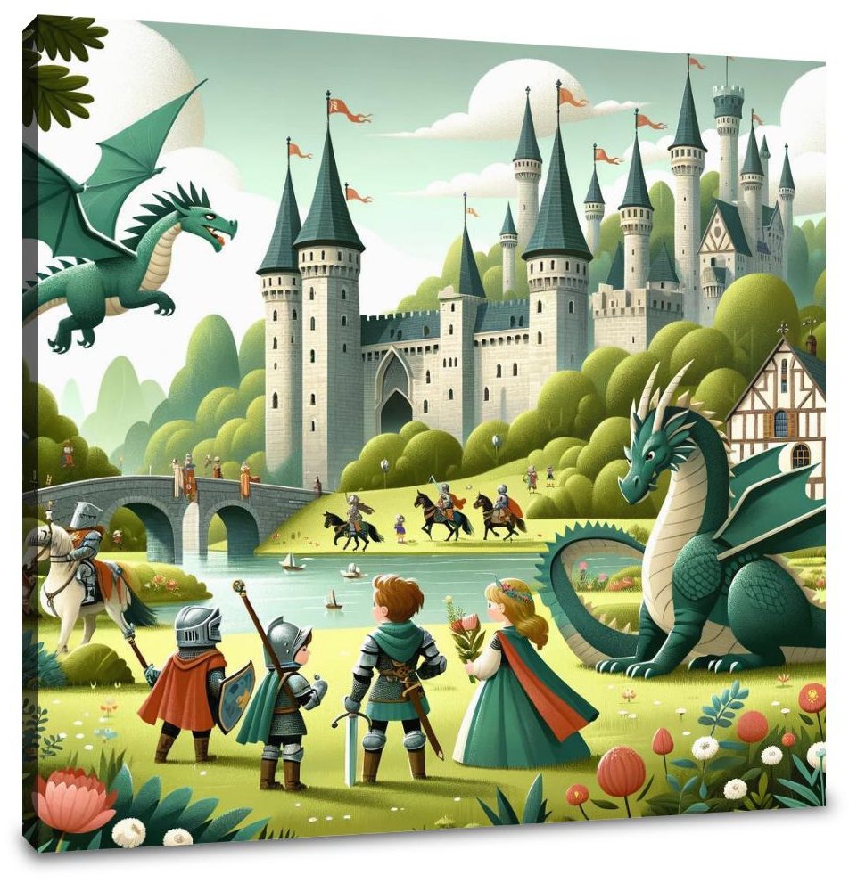 Knights and Dragons Canvas