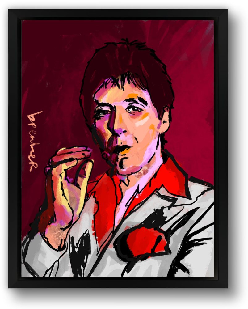 Scarface rook Schilderij – Tony Montana Pop Art Kunst | Hans Breuker