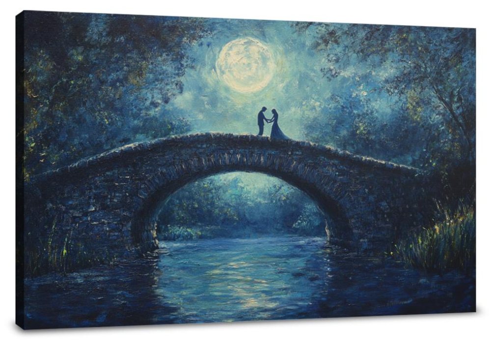 Midnight Bridge Dreams Canvas