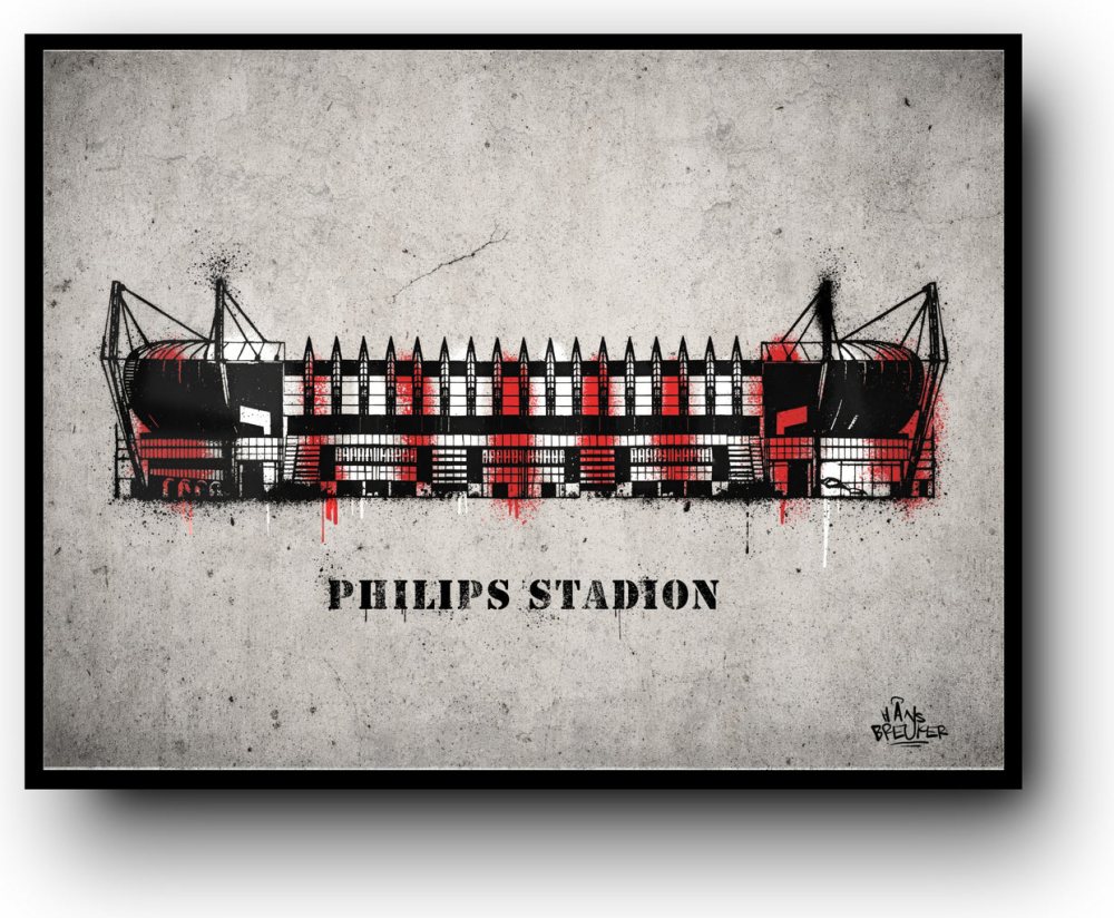 Philips Stadium stencil art