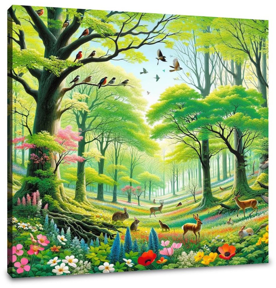 Spring Forest Bloom Canvas