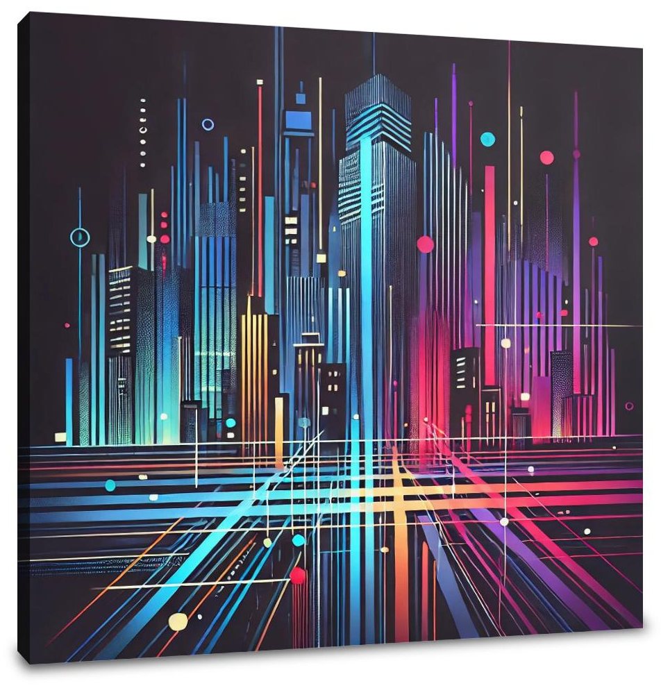 Neon City Pulse Canvas