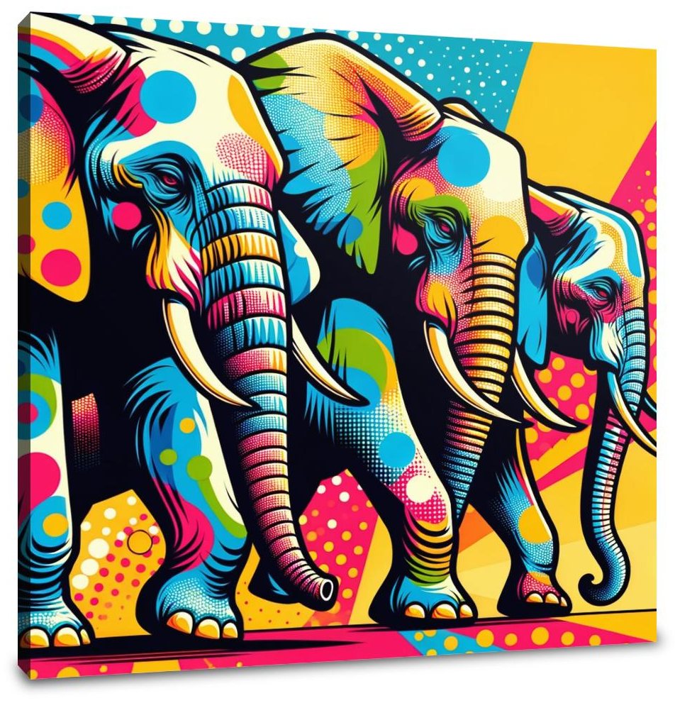 Elephant Pop Art Spectacle Canvas