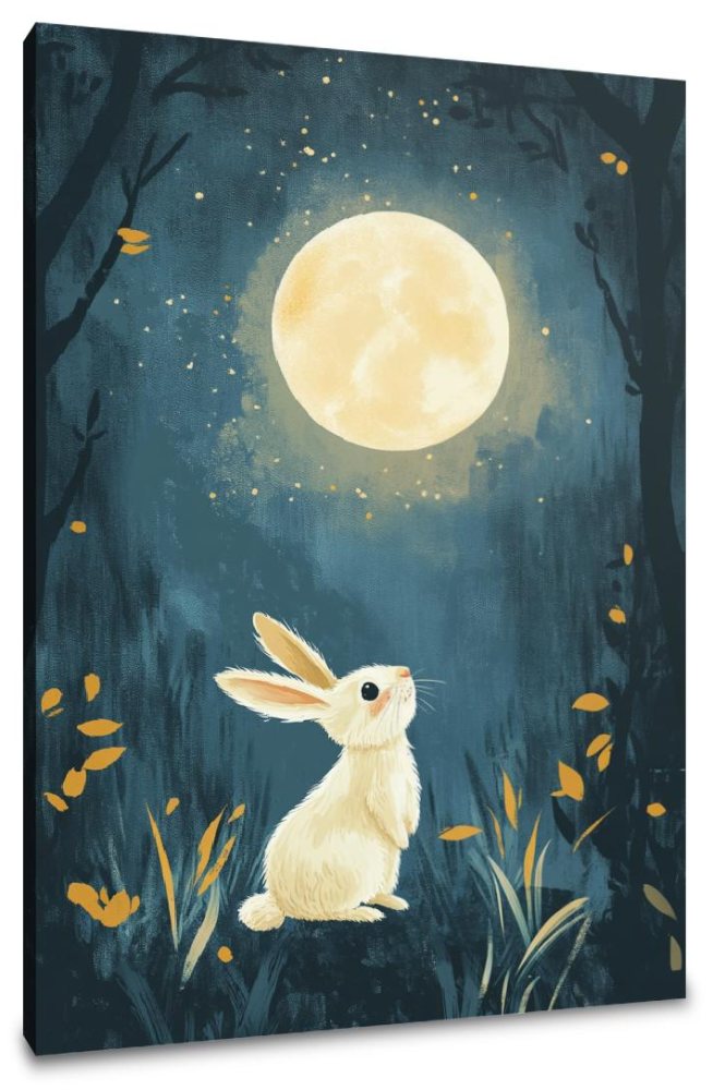 Moonlit Rabbit Canvas