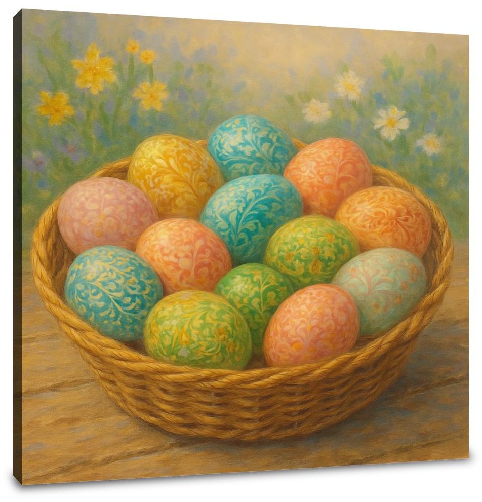 Easter Egg Bounty Canvas, Home Art Haven