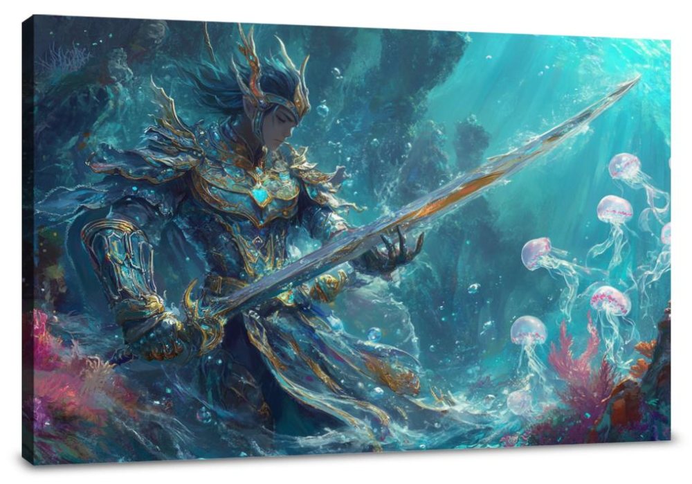 Mythical Abyss Warrior Canvas