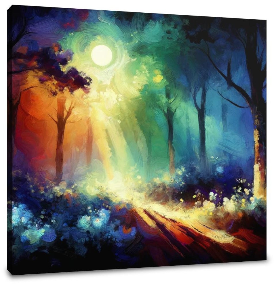 Enchanted Moonlit Forest Canvas