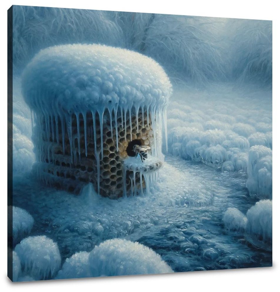 Frozen Hive Bee Canvas