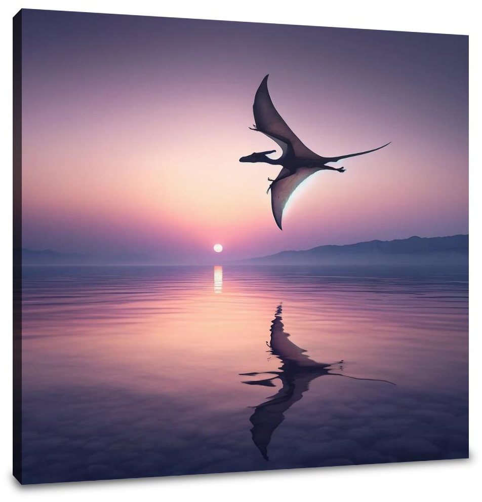 Twilight Glide Pterodactyl Canvas