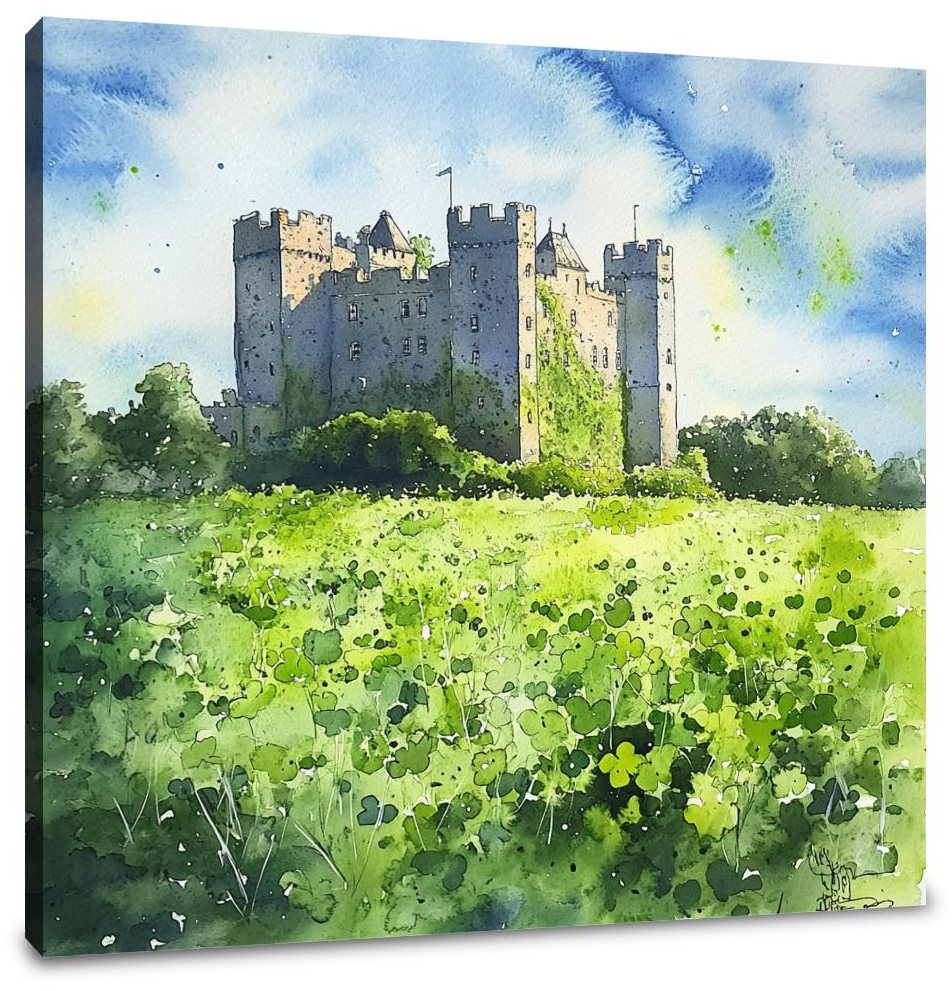 Irish Castle Spring Canvas