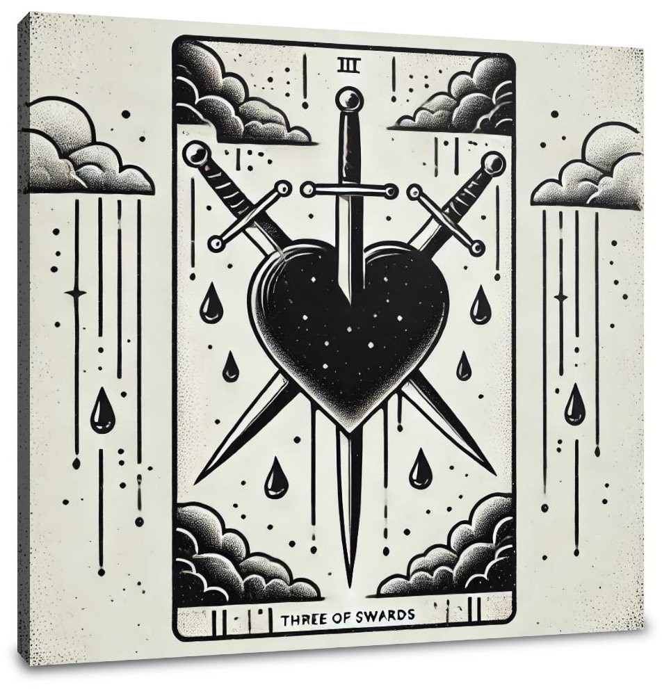 Three of Swords Canvas