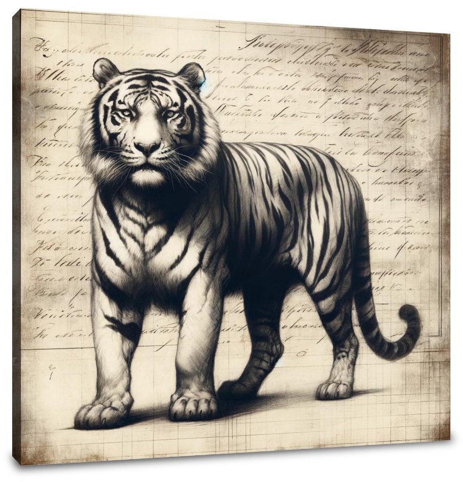 Vintage Tiger Study Canvas