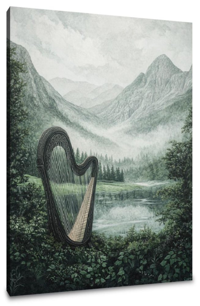 Celtic Harp Canvas
