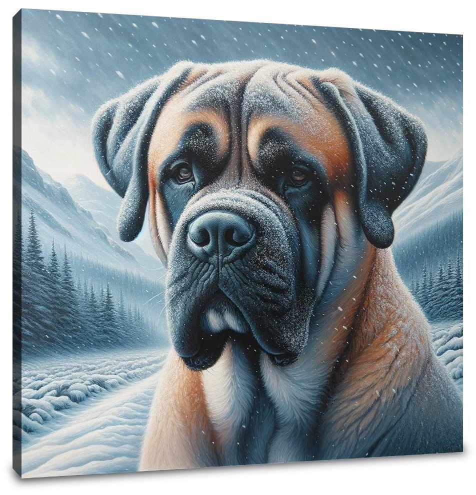 Winter's Guardian Bullmastiff Canvas