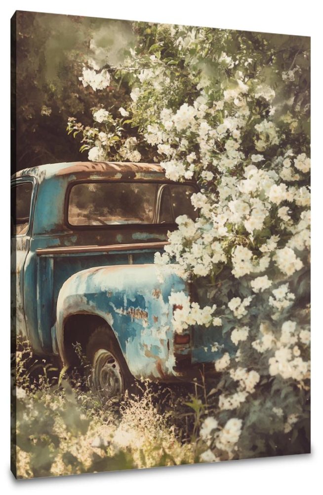 Rustic Pickup Floral Canvas