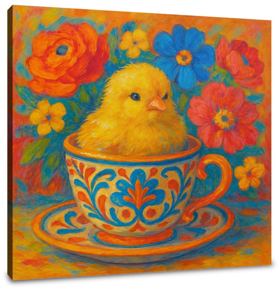 Chick in a Teacup Canvas