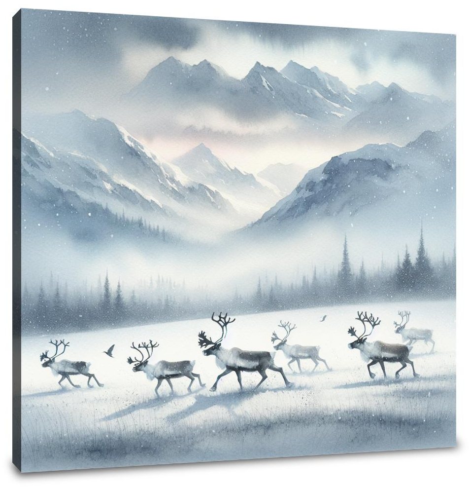Reindeer Twilight Dance Canvas