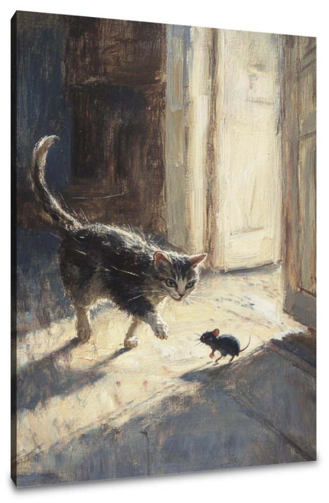 Cat and Mouse Chase Canvas