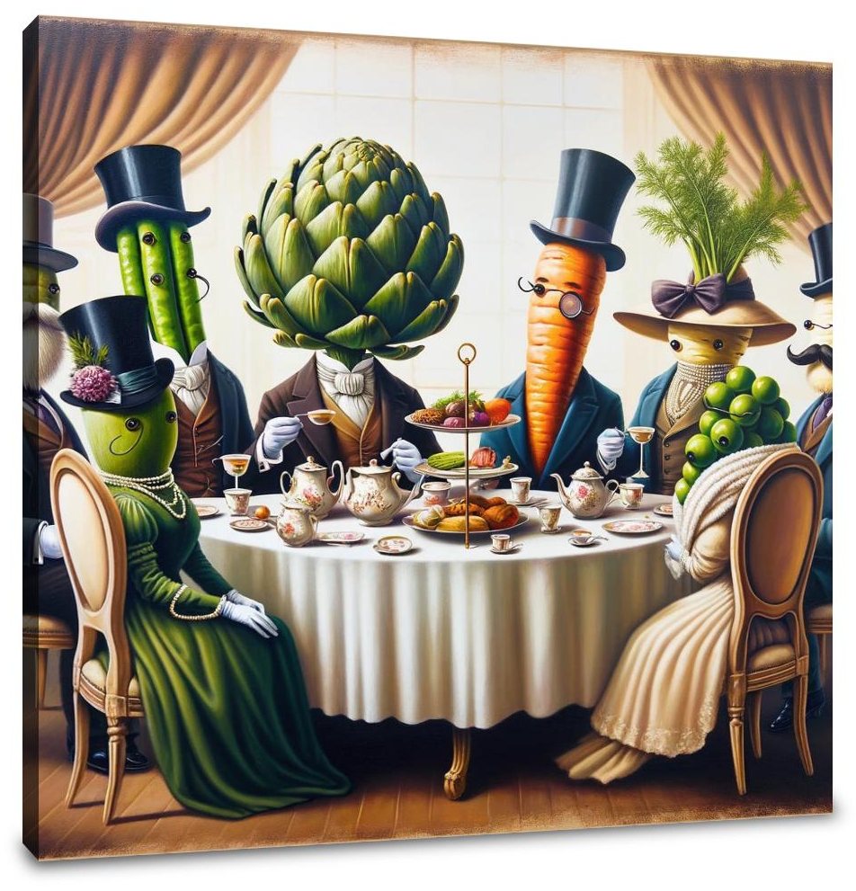 High Tea in Veggie Land Canvas