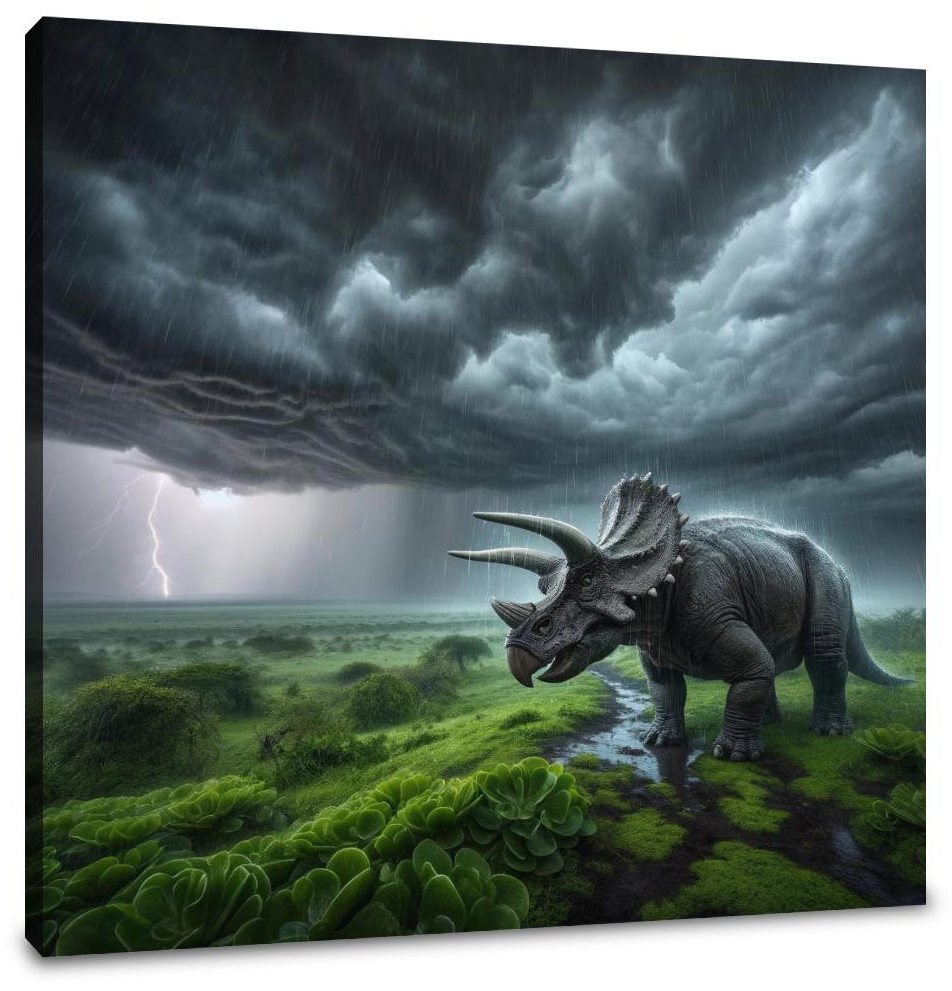 Stormwatch Triceratops Canvas
