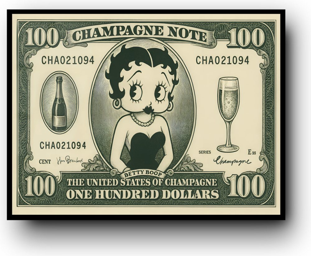 Betty Boop 100 dollars. United states of Champagne.