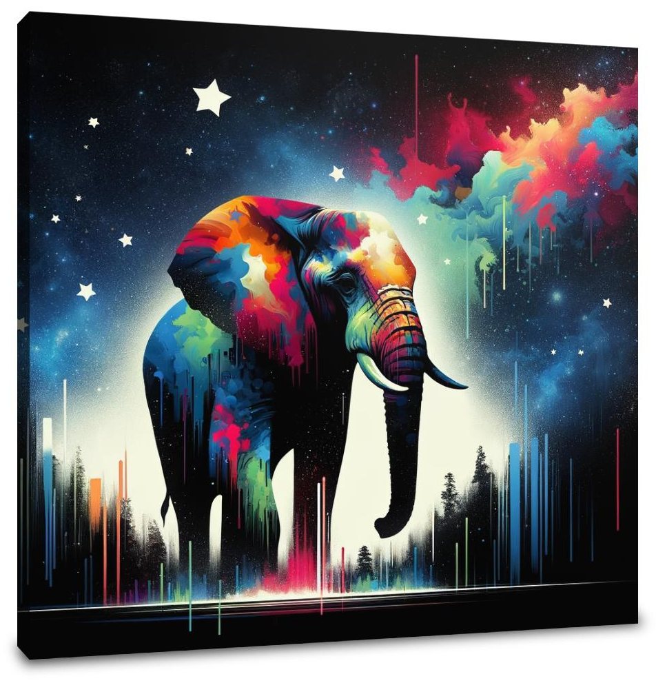 Elephant Twilight: Contemporary Splendour Canvas