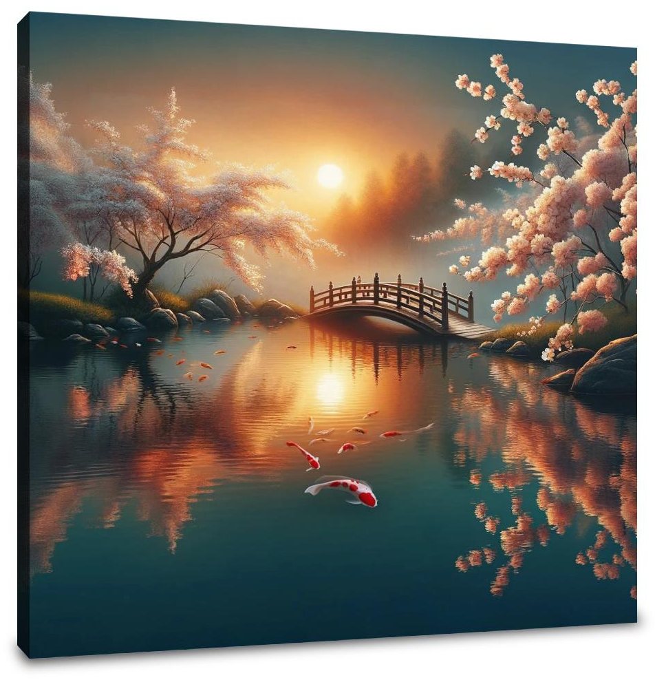 Dawn Koi Pond Serenity Canvas