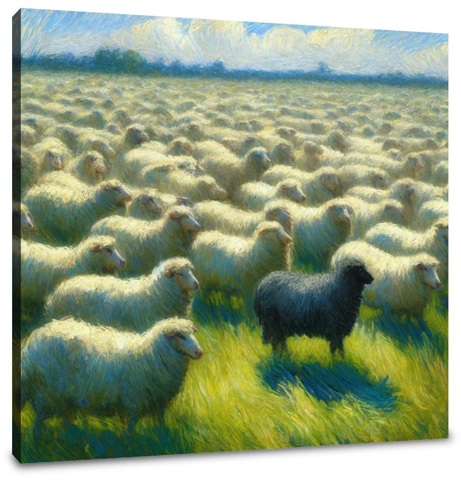 Singular Contrast Sheep Canvas
