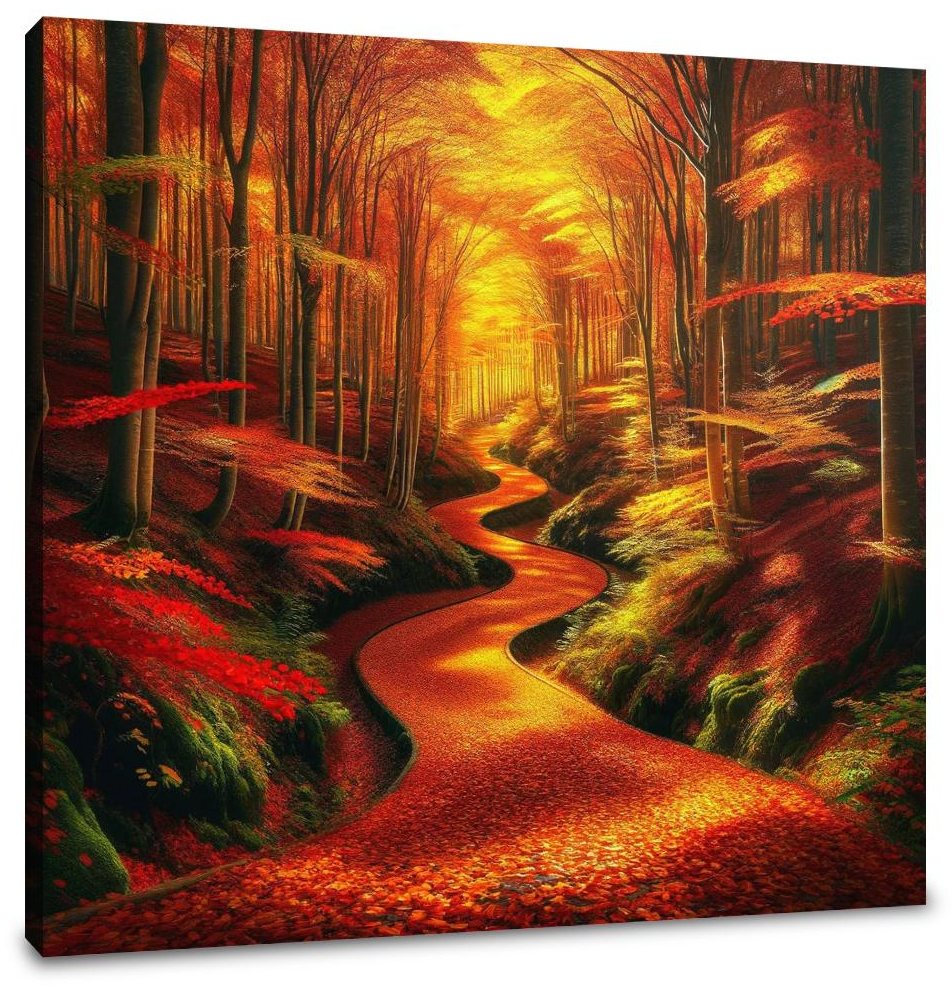 Autumn Forest Pathway Canvas