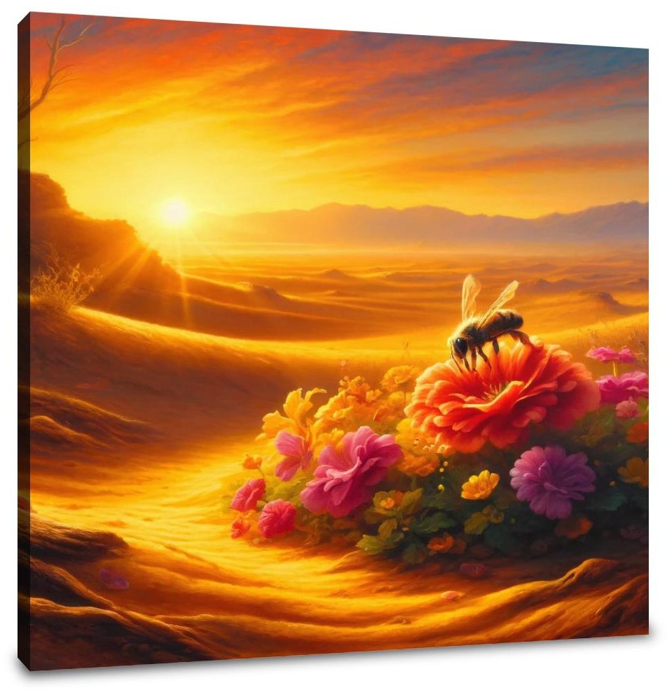 Bee Oasis in the Desert Canvas