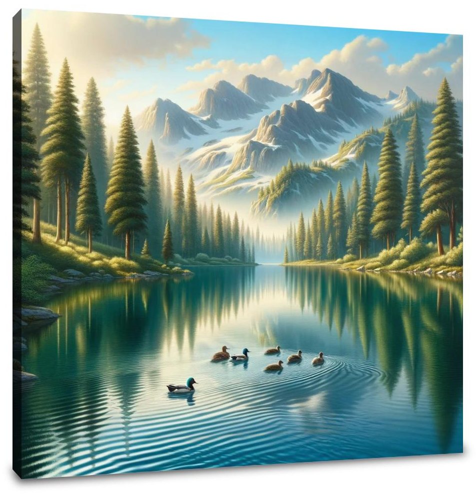 Tranquil Mountain Lake Canvas