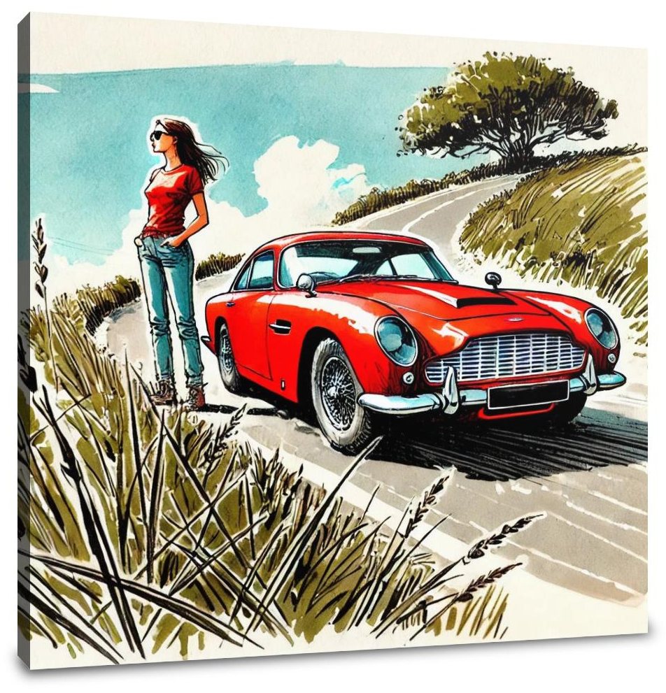 Crimson Drive Canvas